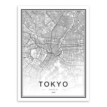 Charger l'image dans la galerie, Black White Custom World City Map Paris London New York