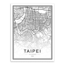 Charger l'image dans la galerie, Black White Custom World City Map Paris London New York