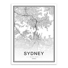Charger l'image dans la galerie, Black White Custom World City Map Paris London New York