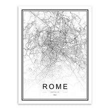 Charger l'image dans la galerie, Black White Custom World City Map Paris London New York