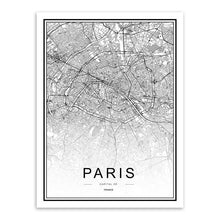 Charger l'image dans la galerie, Black White Custom World City Map Paris London New York
