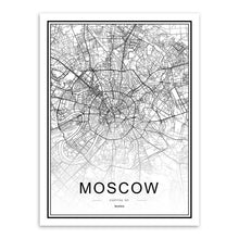 Charger l'image dans la galerie, Black White Custom World City Map Paris London New York