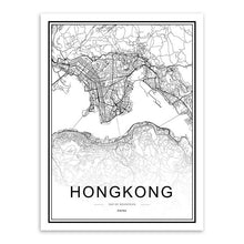 Charger l'image dans la galerie, Black White Custom World City Map Paris London New York