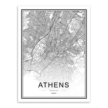 Charger l'image dans la galerie, Black White Custom World City Map Paris London New York