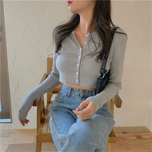 Charger l'image dans la galerie, Korean Style O-neck Short Knitted Sweaters Women
