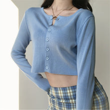 Charger l'image dans la galerie, Korean Style O-neck Short Knitted Sweaters Women
