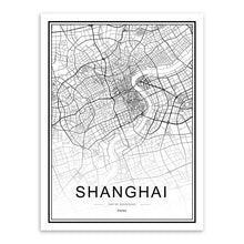 Charger l'image dans la galerie, Black White Custom World City Map Paris London New York
