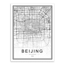Charger l'image dans la galerie, Black White Custom World City Map Paris London New York
