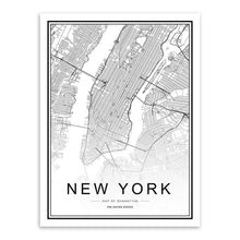 Charger l'image dans la galerie, Black White Custom World City Map Paris London New York
