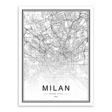 Charger l'image dans la galerie, Black White Custom World City Map Paris London New York
