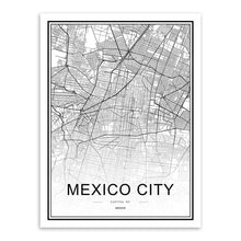 Charger l'image dans la galerie, Black White Custom World City Map Paris London New York
