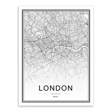Charger l'image dans la galerie, Black White Custom World City Map Paris London New York
