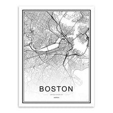 Charger l'image dans la galerie, Black White Custom World City Map Paris London New York
