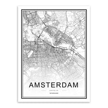 Charger l'image dans la galerie, Black White Custom World City Map Paris London New York
